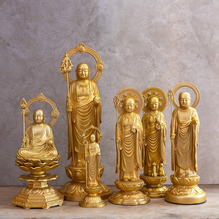 Amazon｜仏像 地蔵菩薩座像 14.5cm(金メッキ/24金) 仏師：牧田秀雲