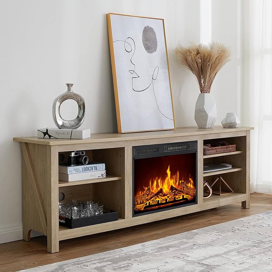 Amazon.com: AMERLIFE Fireplace TV Stand, Wood Texture