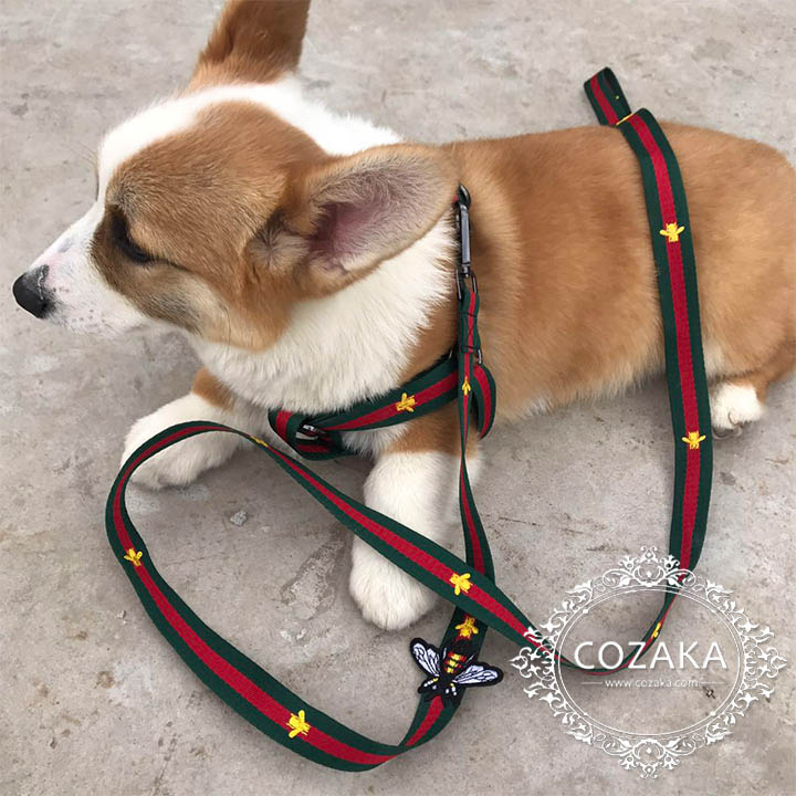 グッチ 刺繍蜂 犬用ハーネス リード 小型犬用 中型犬用 おしゃれ gucci