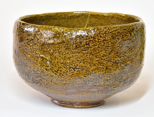 九代大樋長左衛門 飴釉 つぼつぼ透かし菓子鉢