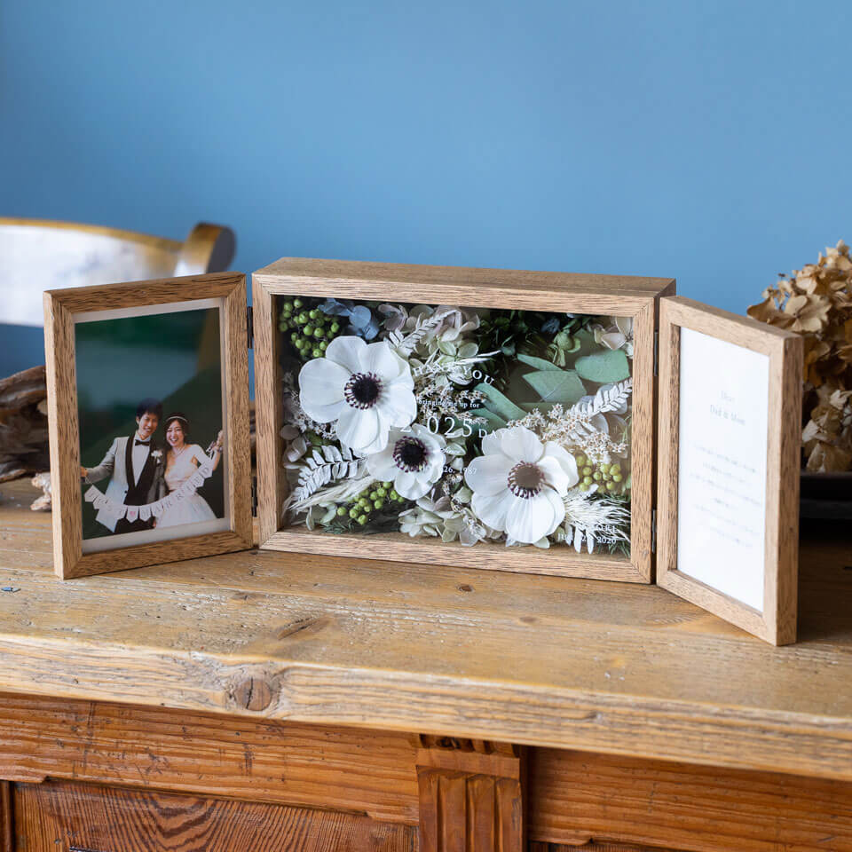 アネモネ×グリーンの両開きフォトボックス | mille la chouette