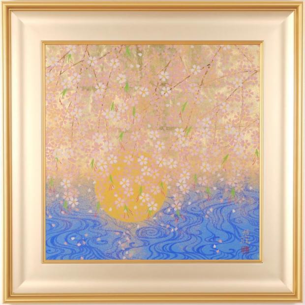 日本画 琳派 渡辺章雄 作 千羽鶴 日本画 琳派 渡辺章雄 作 千羽鶴 日本