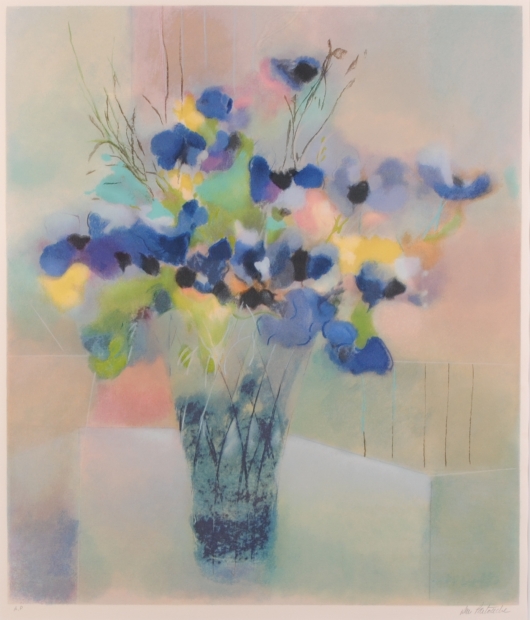 ダン・パルトゥーシュがリトグラフの版画で制作した花の絵画「ロイヤル