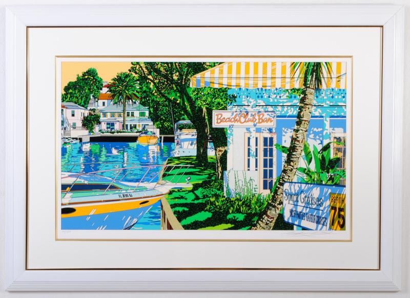 GINZA絵画館】鈴木英人 シルク版画「ビーチ・クラブ・バー」限定版