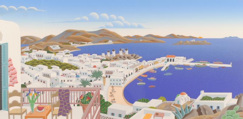 トーマス・マックナイトがシルクスクリーンの版画で制作した海の絵画