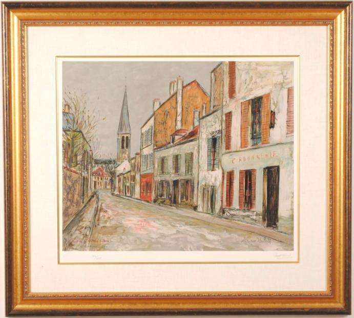 モーリス•ユトリロ 郊外の教会 ムルロー版 リトグラフ 絵画 モーリス