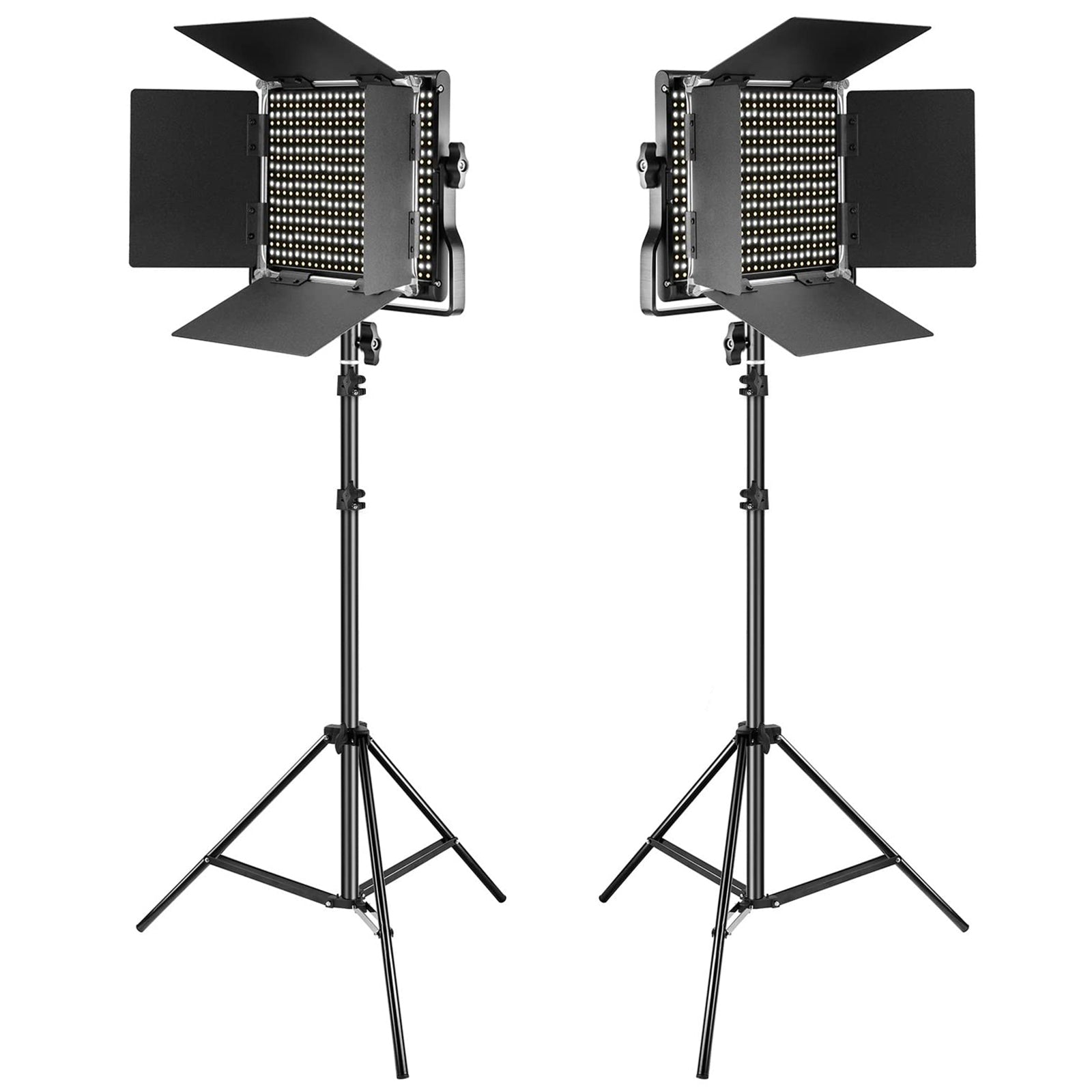 2 Pack NEEWER NL660 Bi-Color LED Panel Light with Stand Kit