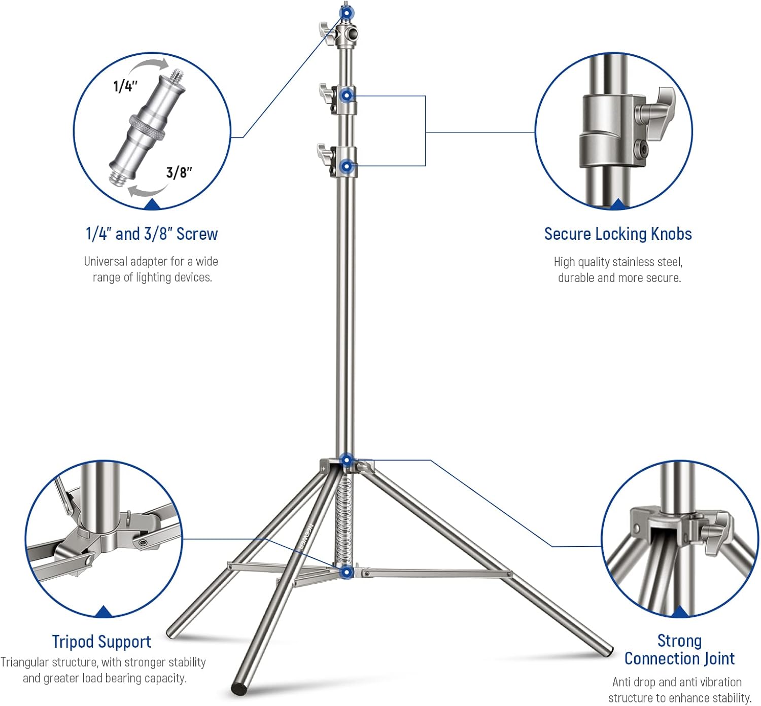 NEEWER ステンレス鋼製ライトスタンド - NEEWER – NEEWER.JP