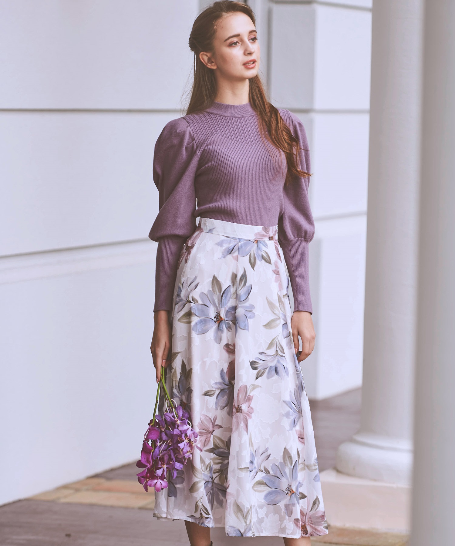 カットジャガード花柄スカート | フレアスカート | NOELA OFFICIAL WEB