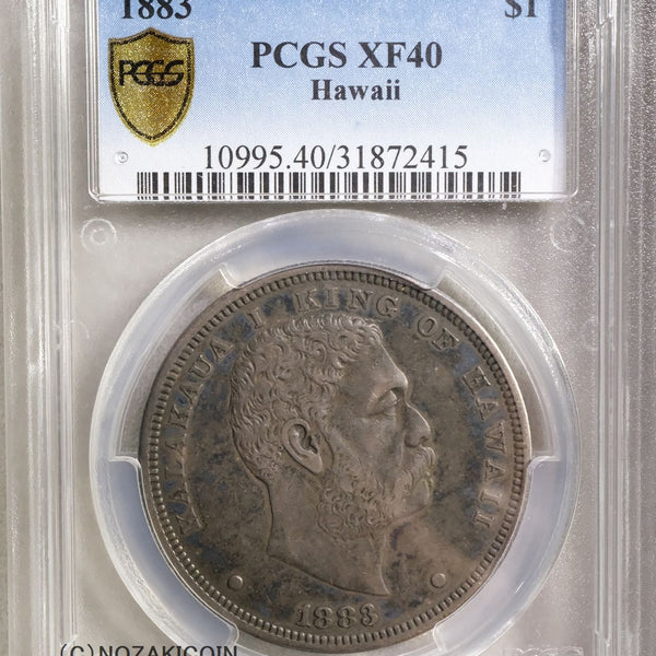 ◇ハワイ銀貨 1883年 1/4ドル◇カラカウア1世 KALAKAUA I KING OF