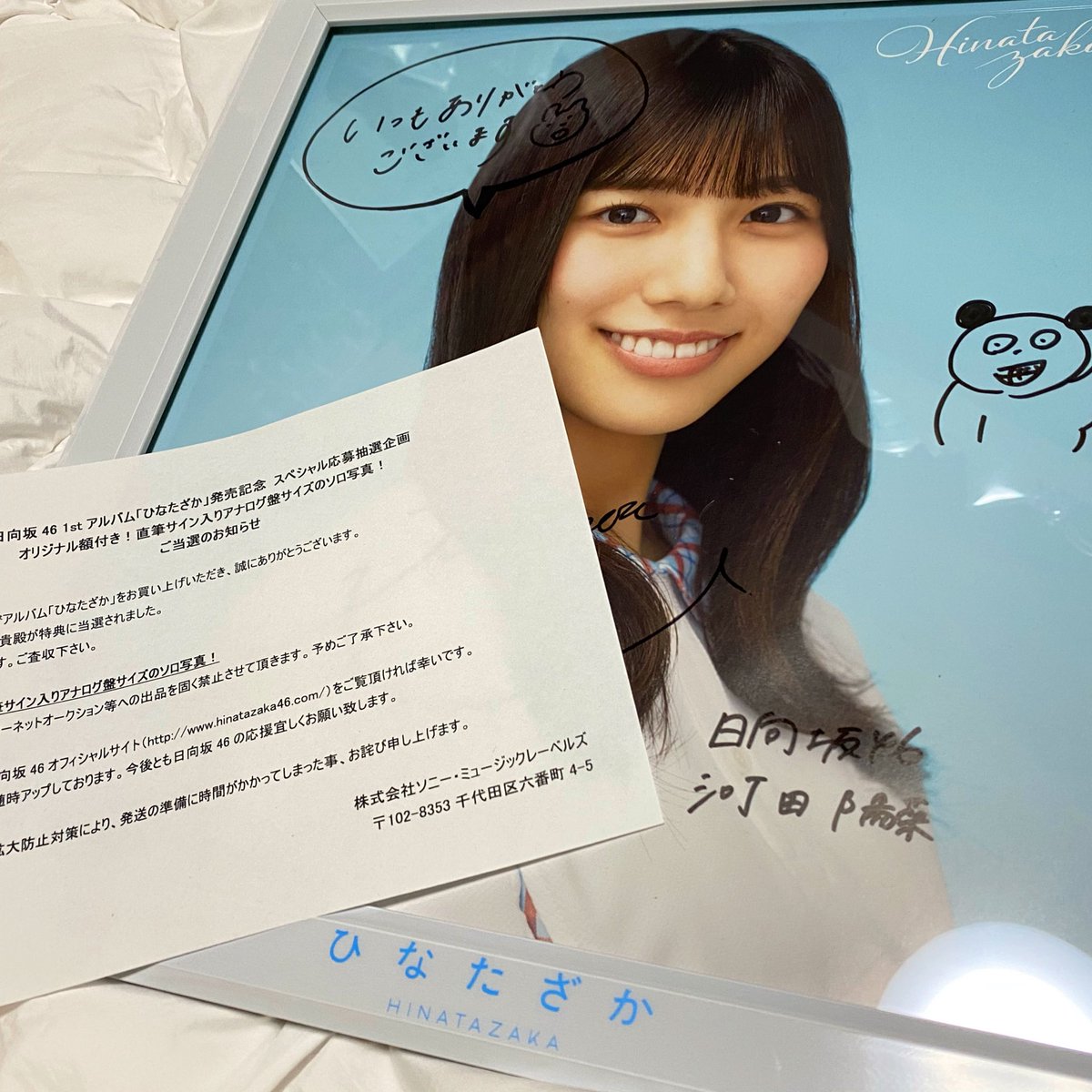 けやき坂46 東村芽依 真っ白なものは汚したくなる 直筆アナログサイズ