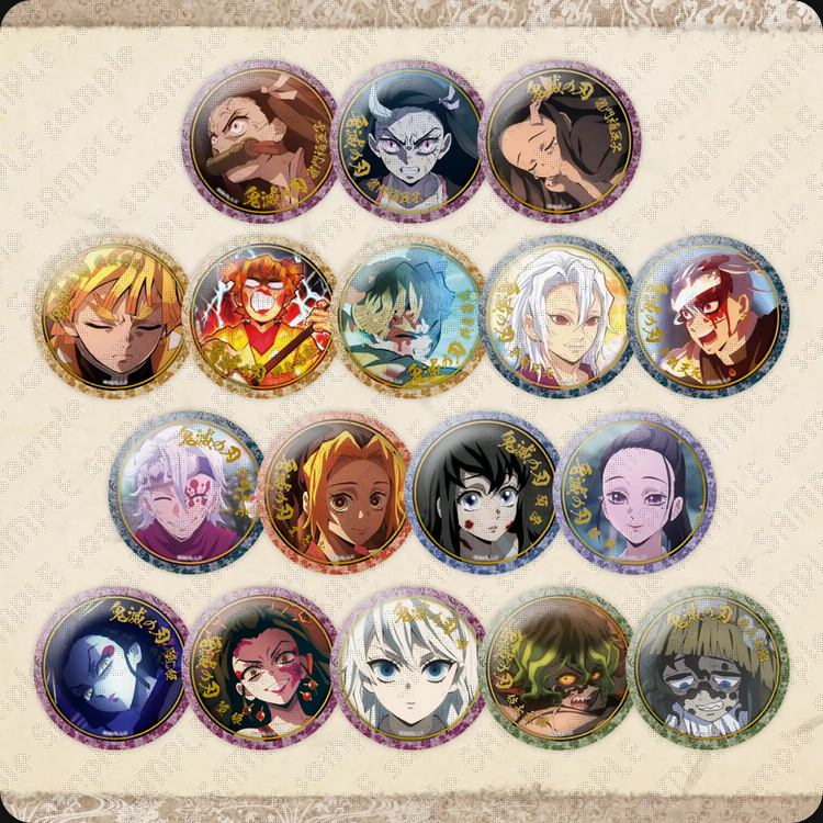 キャラクター絵巻カフェ -終ノ巻-】 ・箔押し57mmくじ引き缶バッジ絵巻