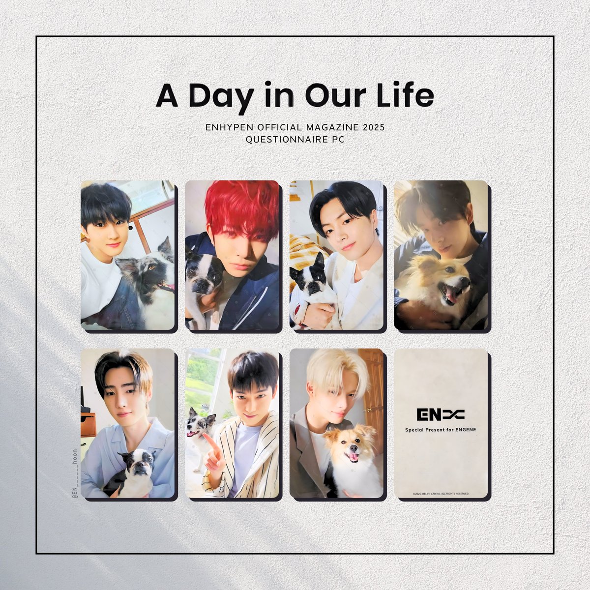 🍥⸝꙳ ⁡ ENHYPEN OFFICIAL MAGAZINE 2025 QUESTIONNAIRE PC Photocard