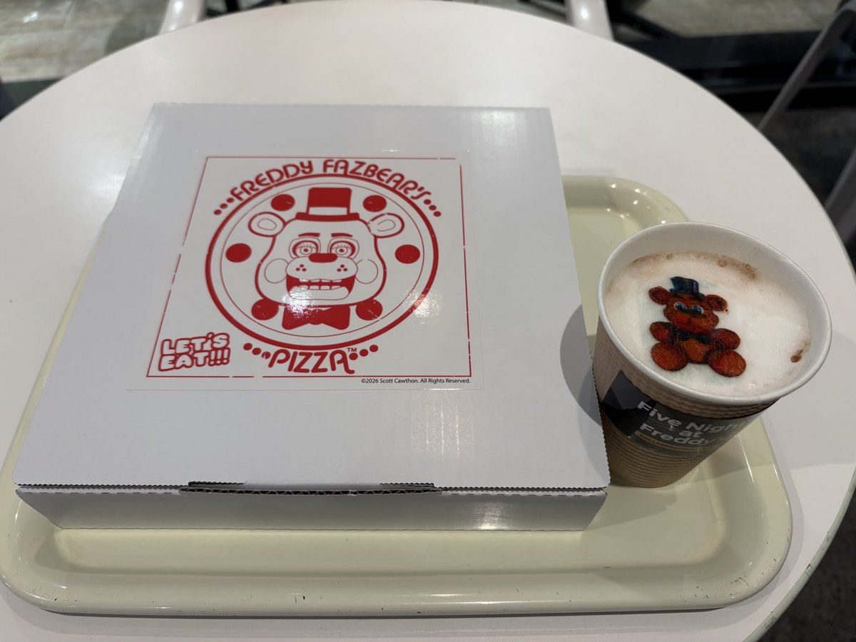 FNAF コラボカフェ ピザ 空箱 ＋ 限定コップ ＆ ストロー FNAF コラボ