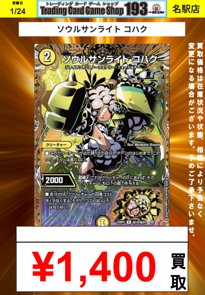 西方より来る激流の竜騎公〜、ソウルサンライトコハク デュエマ