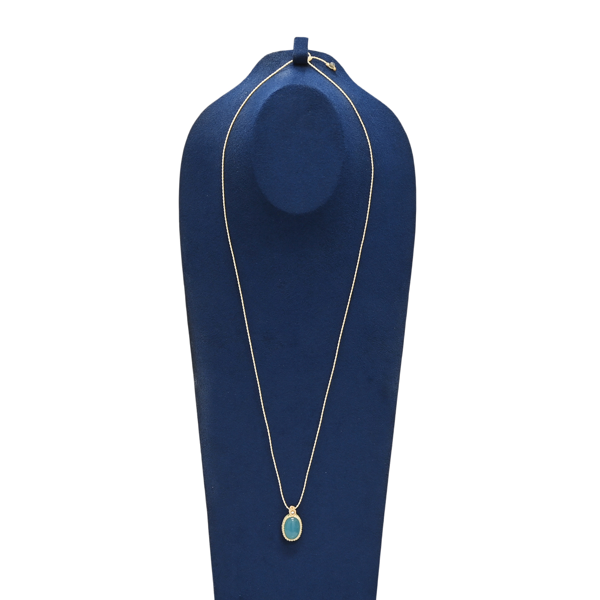 ブルーカルセドニー PT950 マクラメ編みネックレス 10ctUP