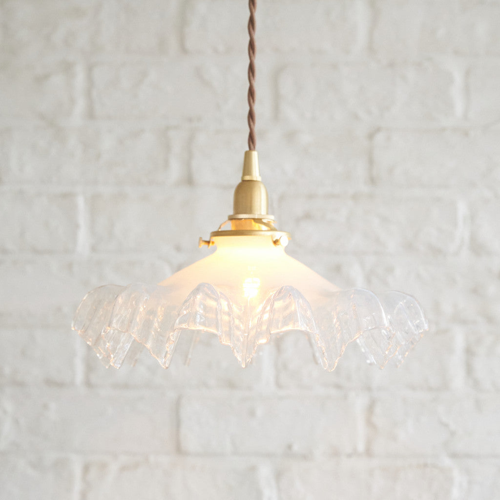 アンティーク ミルクガラス×クリアガラス ペンダントライト｜rocca rocca