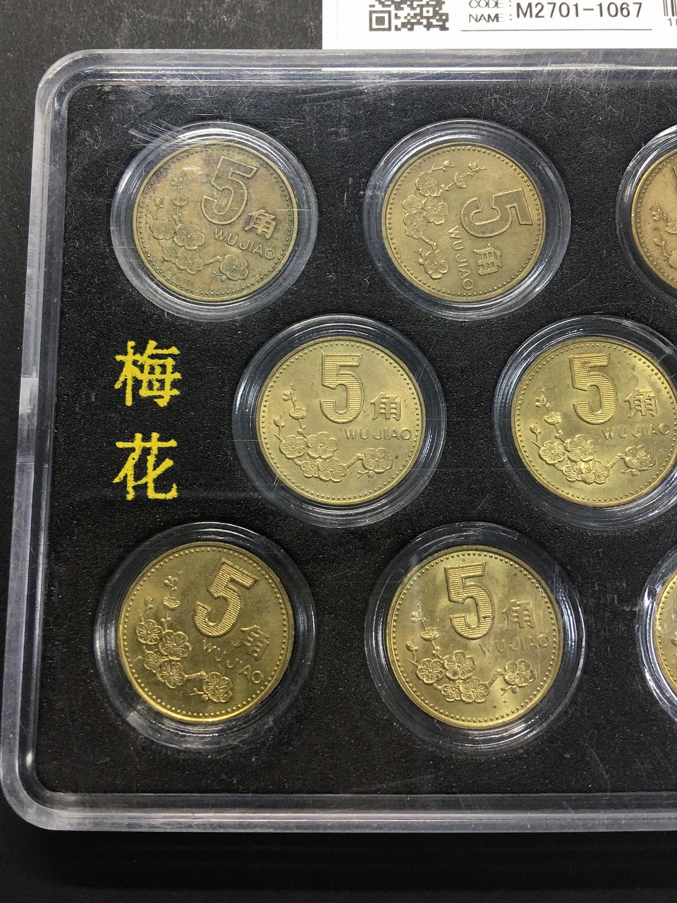 中国人民銀行 梅花 5角黄銅貨 1991年〜2001年銘 ケース入/11枚セット