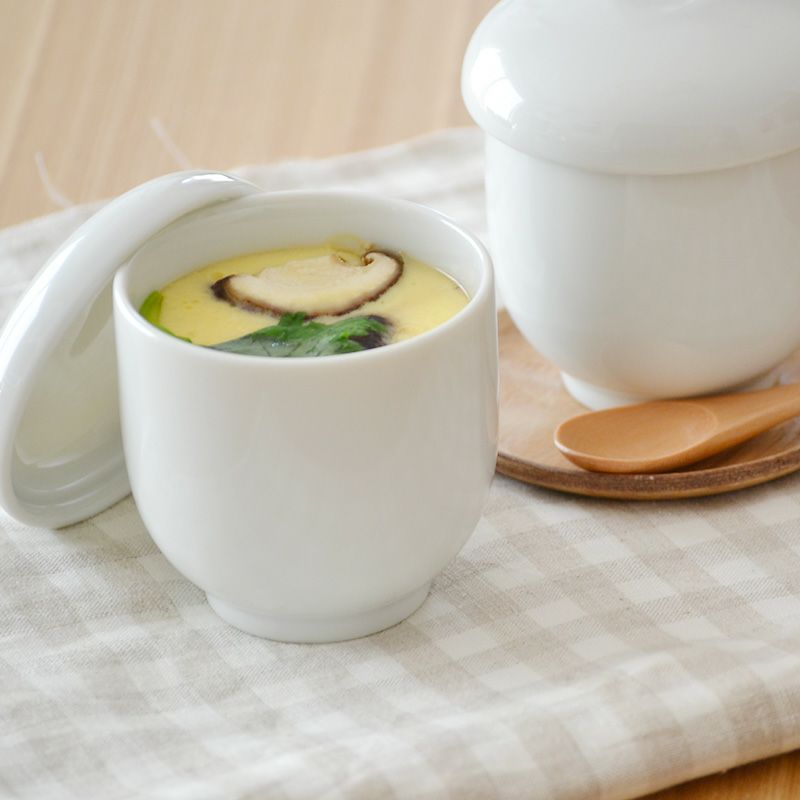 新品 茶碗蒸し器 5個セット 天然木 ウレタン塗装 トレー付き 新品