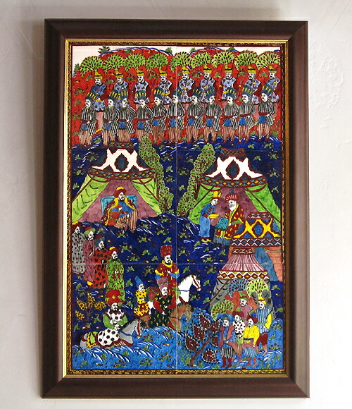 アンティーク アメリカン ミニアチュール 絵画 額装品 陶板画 美術品