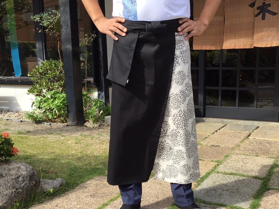 KANA-SANGO森 前掛けエプロン ロング WH | 首里琉染オンラインストア