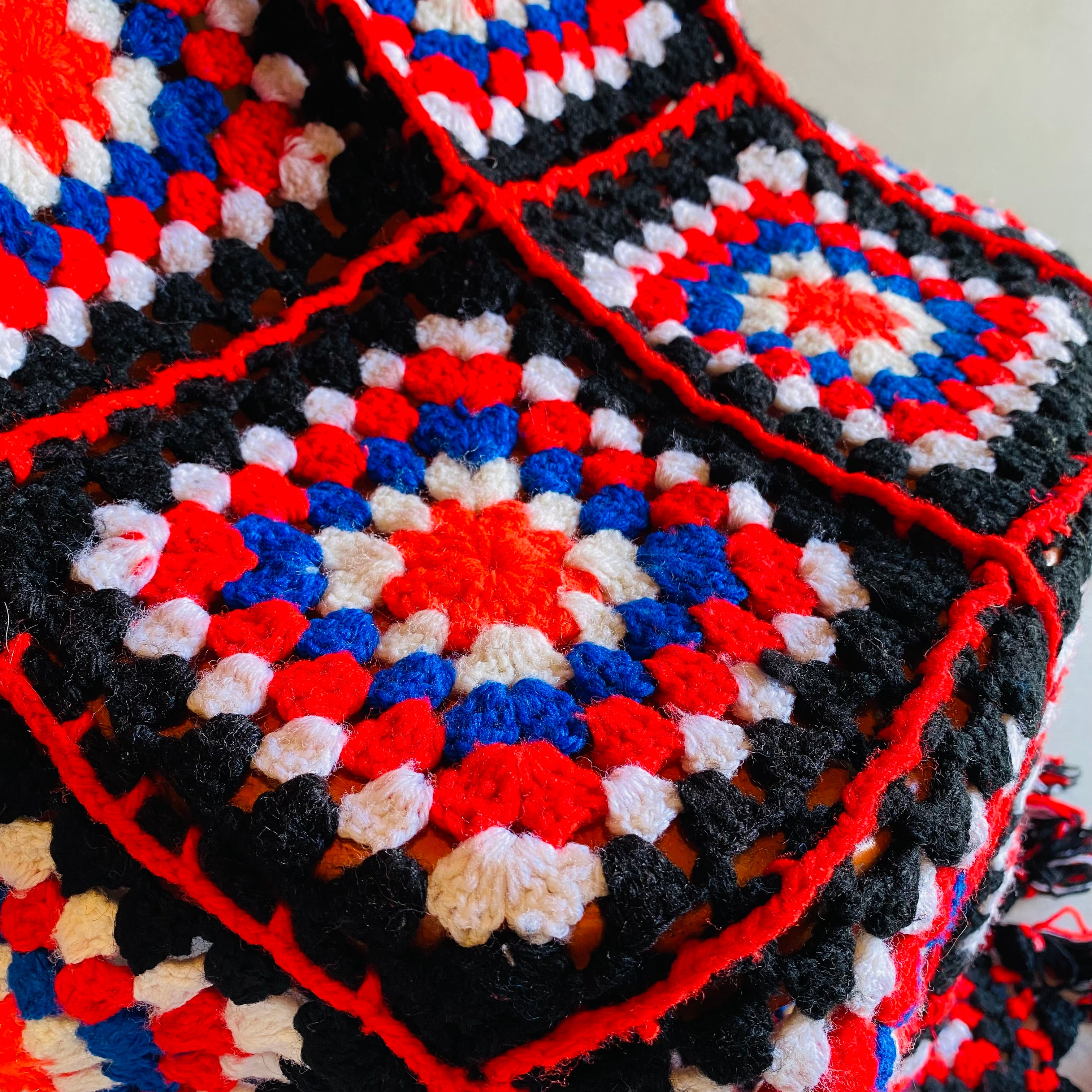 フランスアンティーク クロシェレース編みニットスロウ ブランケット