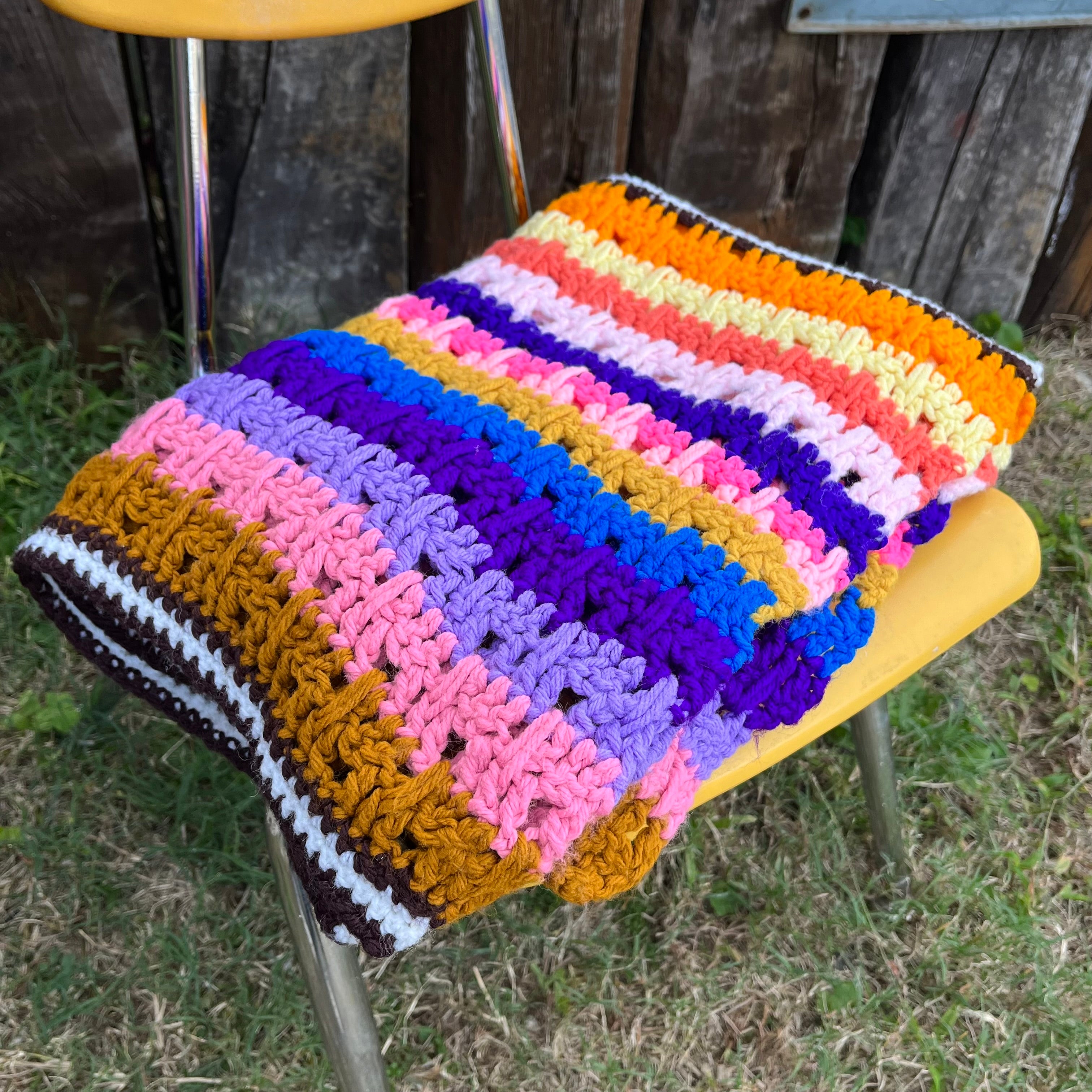 USA vintage】グラニーブランケット カラフル ストライプ – 雑貨屋ポッポ