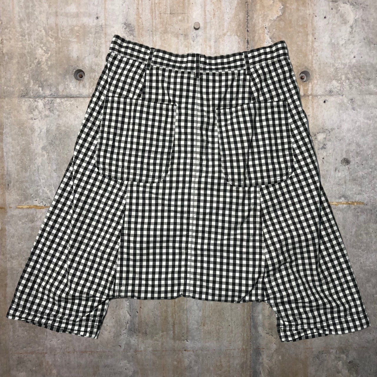 BLACK COMME des GARCONSエステルギンガムチェック サルエル BLACK