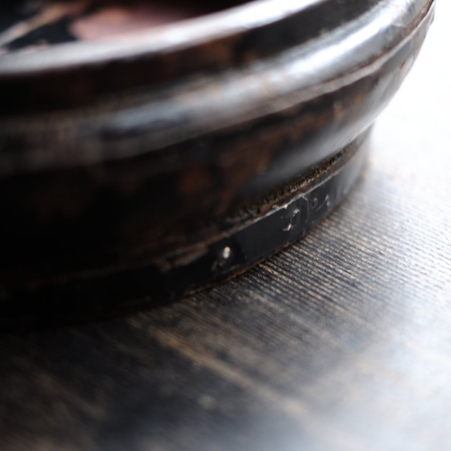 時代 黒漆 丸盆 桶 – 逢季荘