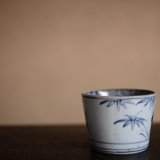 古伊万里 染付 蕎麦猪口 葵文 江戸期 古伊万里染付格子文蕎麦猪口江戸