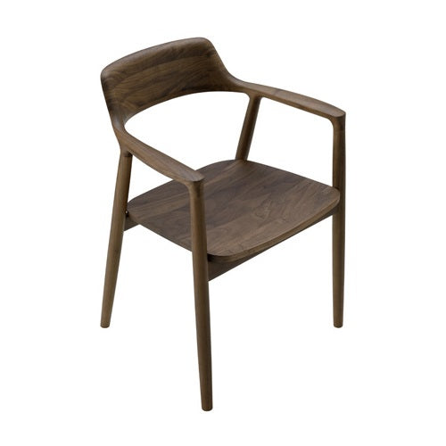 HIROSHIMA アームチェア ウォルナット材ブラウン SH425mm - YAMAGIWA