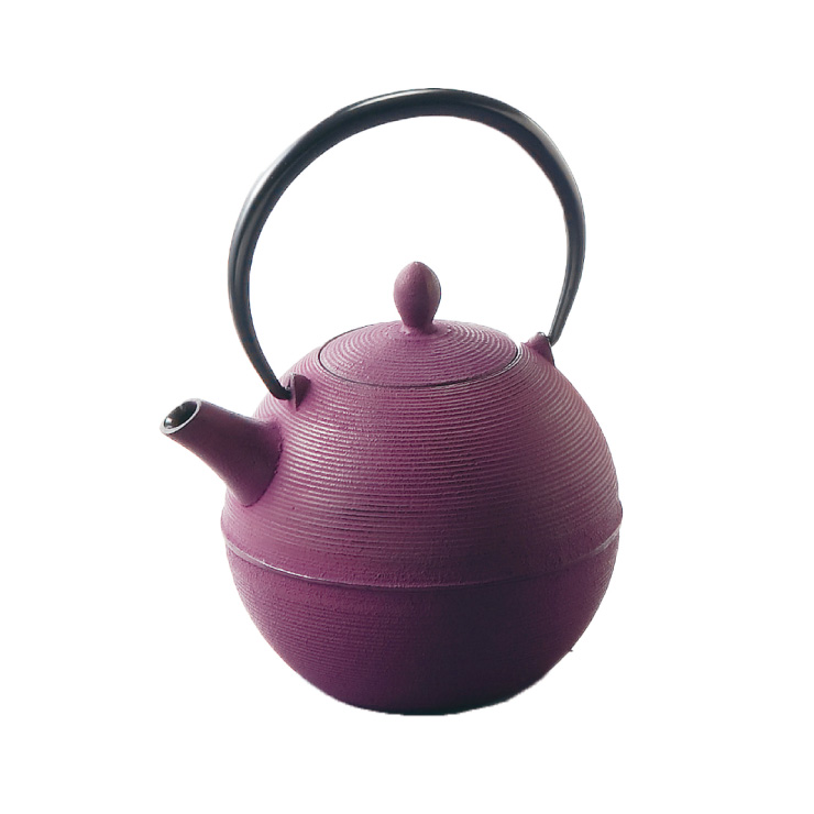 岩鋳（IWACHU） 日の丸 鉄急須 カラー 600ml 茶こし付き 藍花 南部鉄器