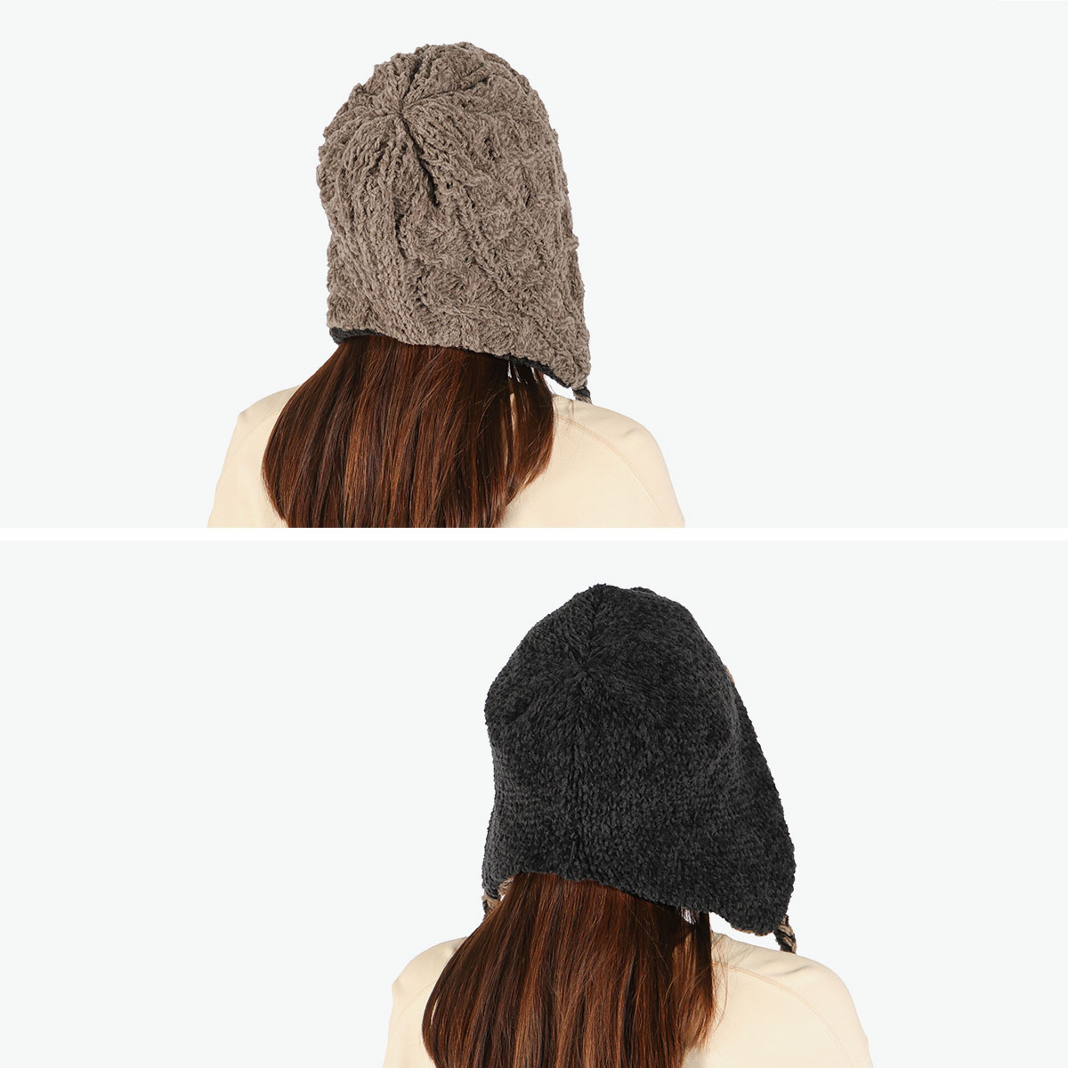カシラ イタリア製 リアルファー モヘアニット 帽子 ブラウン カシラ