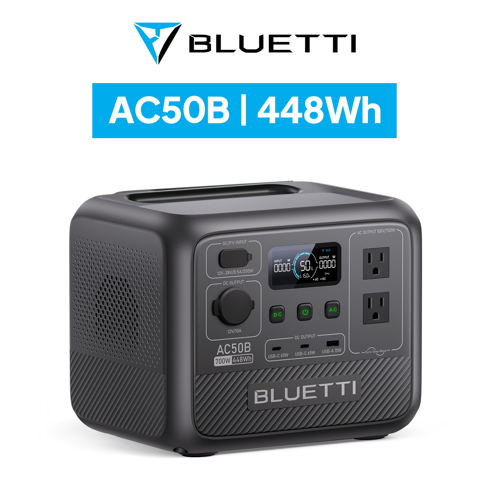 BLUETTI ポータブル電源 AC50B 448Wh/700W 小型軽量 家庭用 5年保証