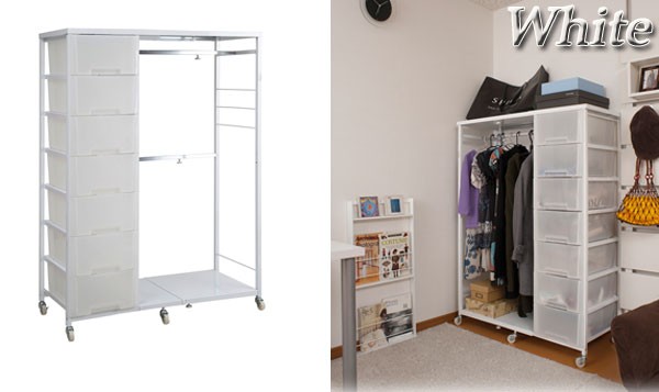 ハンガー ラック チェスト 引き出し 収納 7段 キャスター付き 幅調節