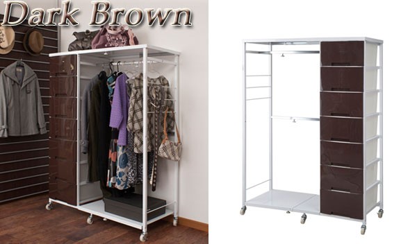 ハンガー ラック チェスト 引き出し 収納 7段 キャスター付き 幅調節