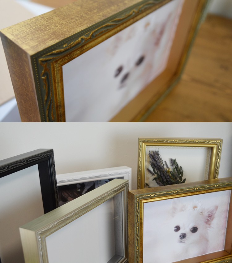 FF ボックスフレーム 立体額 額縁 サービスL 128×90mm アンティーク 風