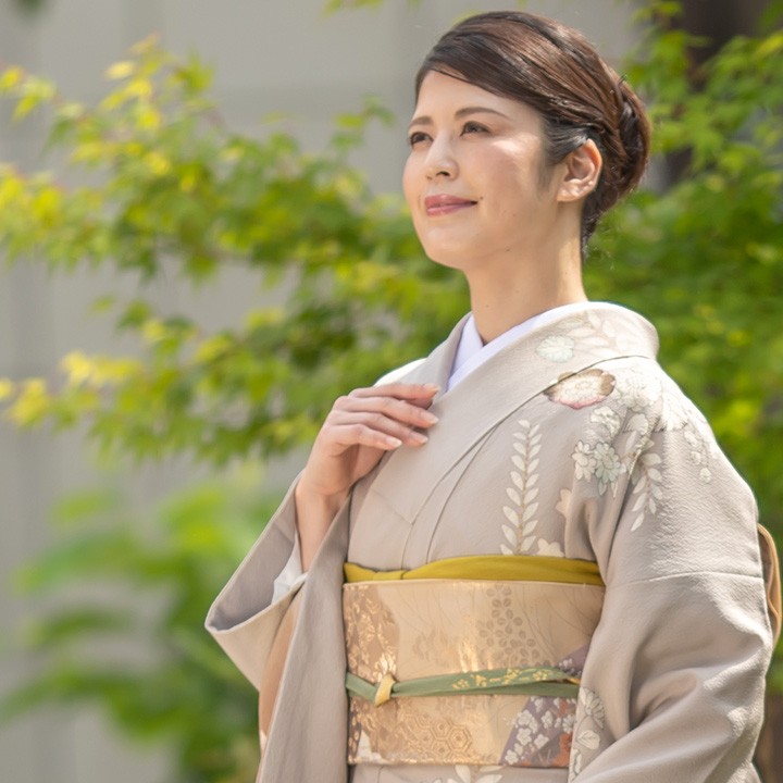 レンタル フルセット 高級正絹 訪問着 HO-FU315 白藤色 辻が花 結婚式