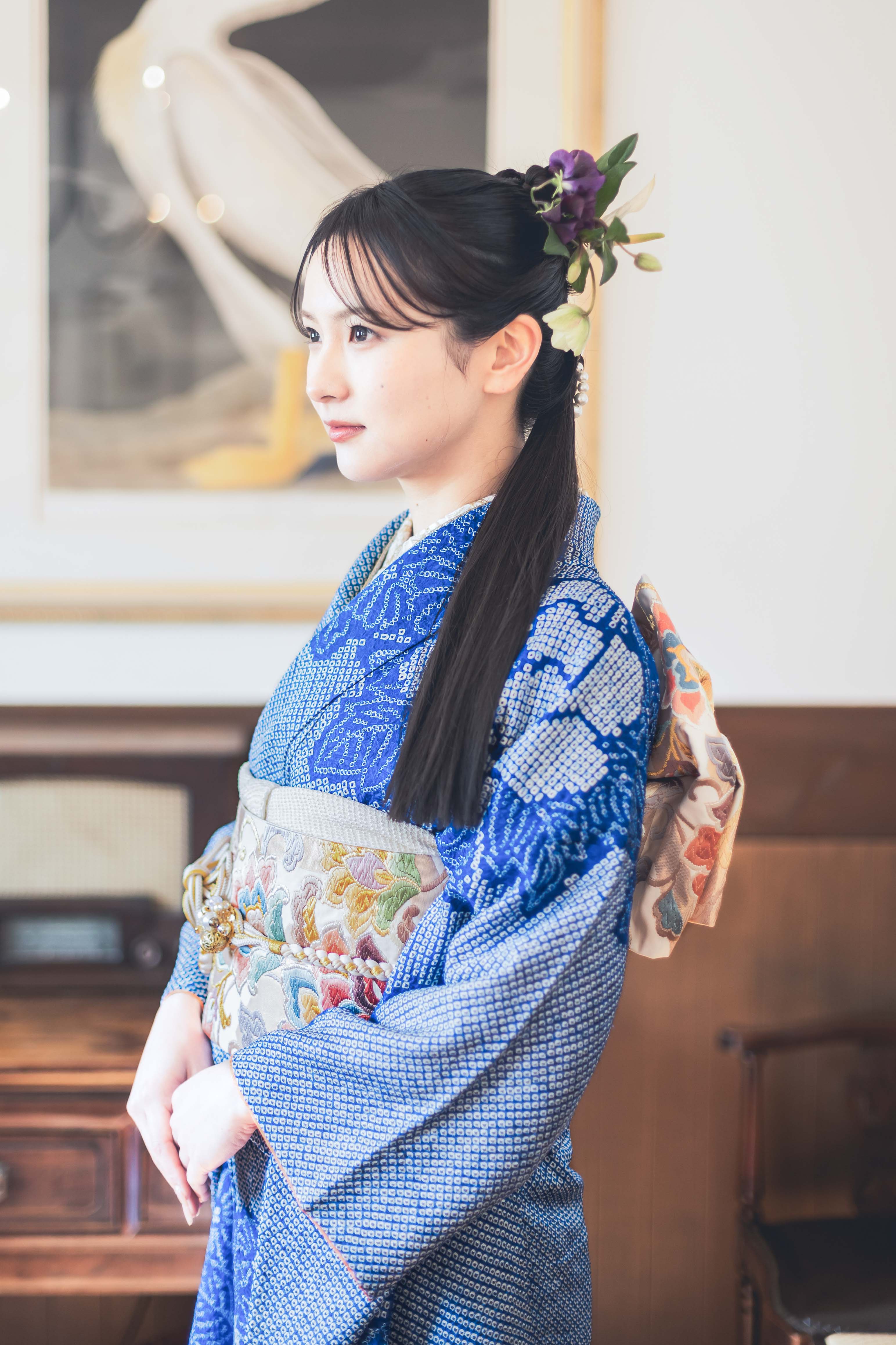 色鮮やかな振袖 着物と帯総絞り成人式 振袖（成人式）着物 高級”