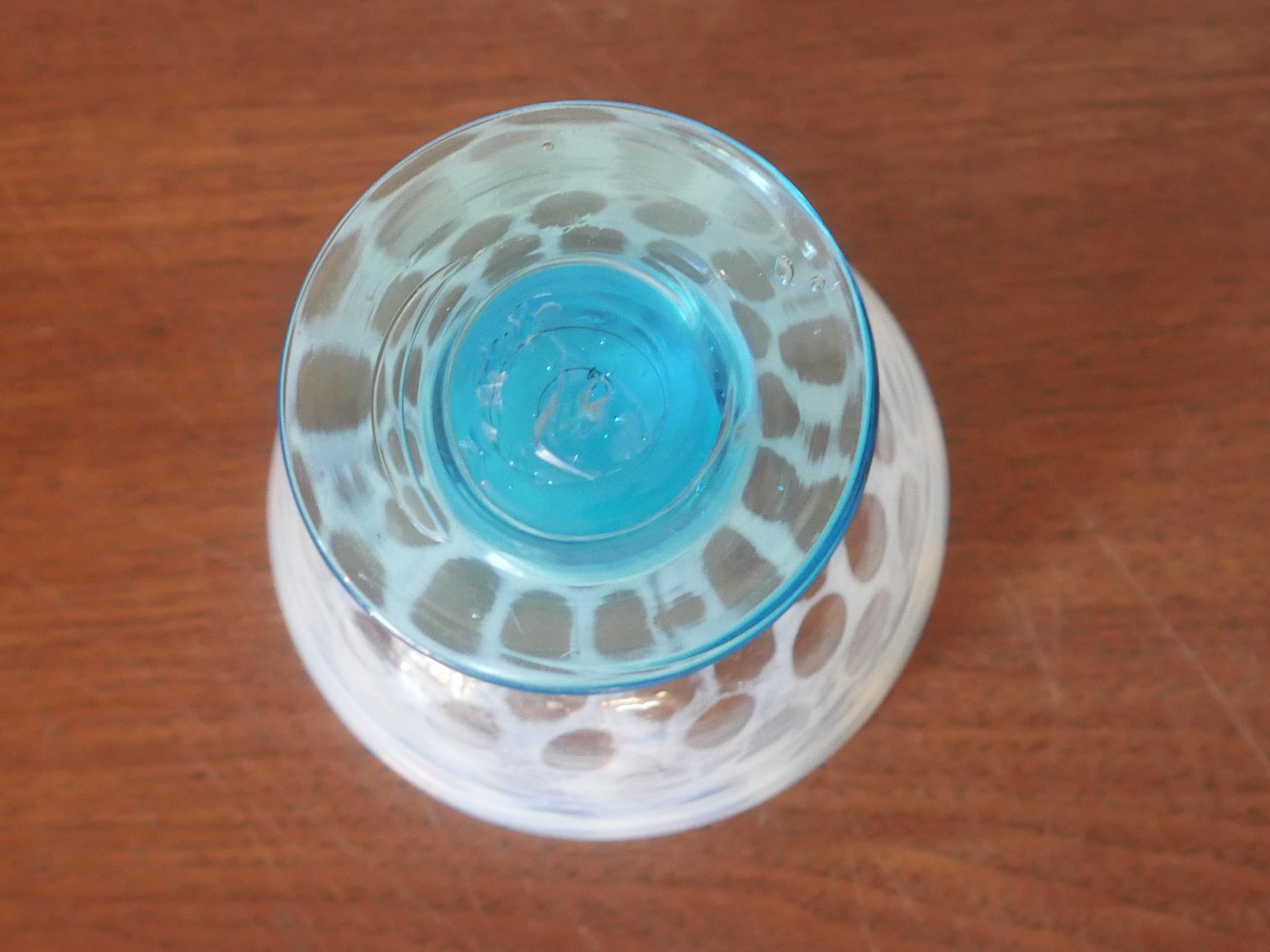 最終値下げ 青脚なつめ型と椀型2点 氷コップ アンティーク 大正ガラス