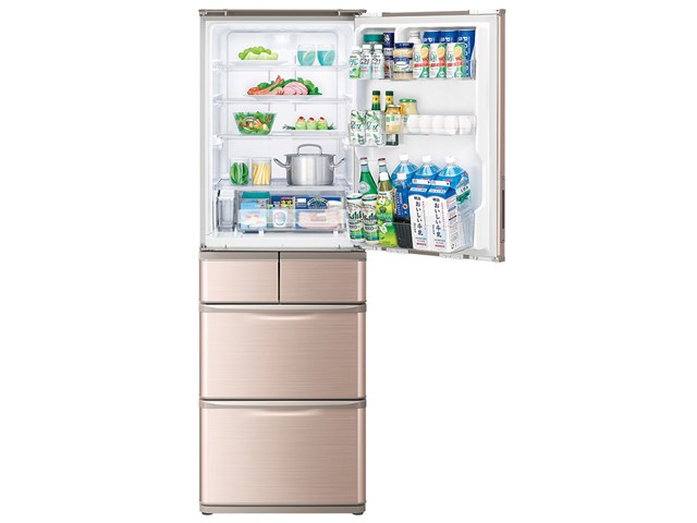 SHARP 5ドア ノンフロン冷凍冷蔵庫 両開き SJ-W413G-T 2021年製 412L