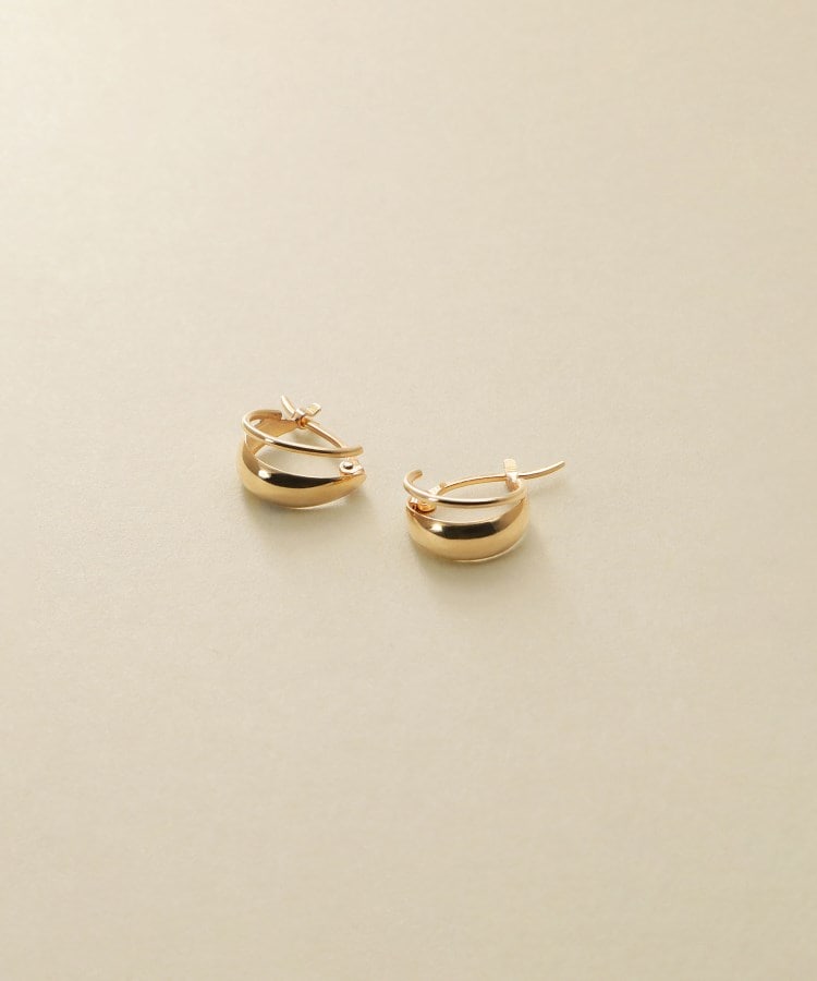 K18カットビーズ フープピアス（ピアス） | COCOSHNIK（ココシュニック