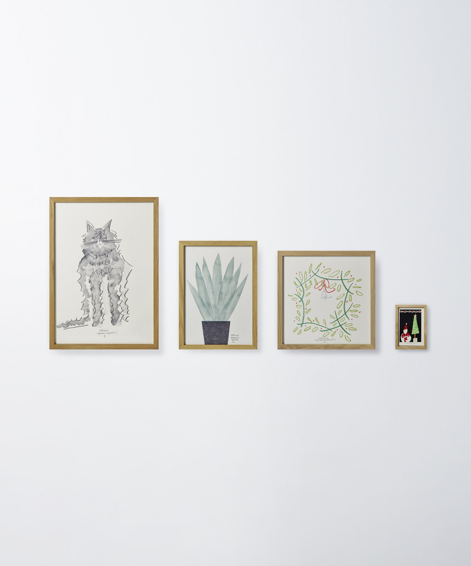 Xmas sale ♡モスグリーン花♡ 山口一郎 原画 絵｜Xmas sale ♡モス