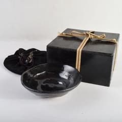 茶道具 楽吉左衛門作 黒楽平茶碗 時代箱 M R9349 - メルカリ