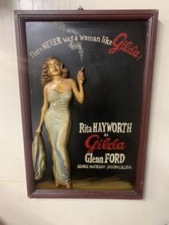 激レア！1940' Rita Hayworth Gilda映画看板レリーフアート - メルカリ