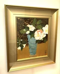 正規品）小倉遊亀『椿』リトグラフ絵画版画（検索）平山郁夫千住博東山