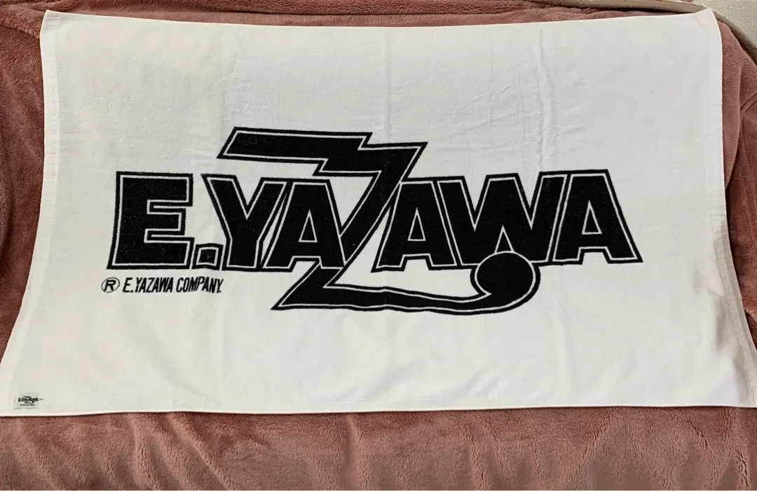E.YAZAWA COMPANY ロゴタオル 白地/黒ロゴ 当時物