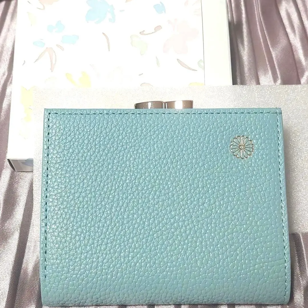 皇居 がま口財布 人気色 水色／ライトブルー 未使用（箱付き） 皇居 本