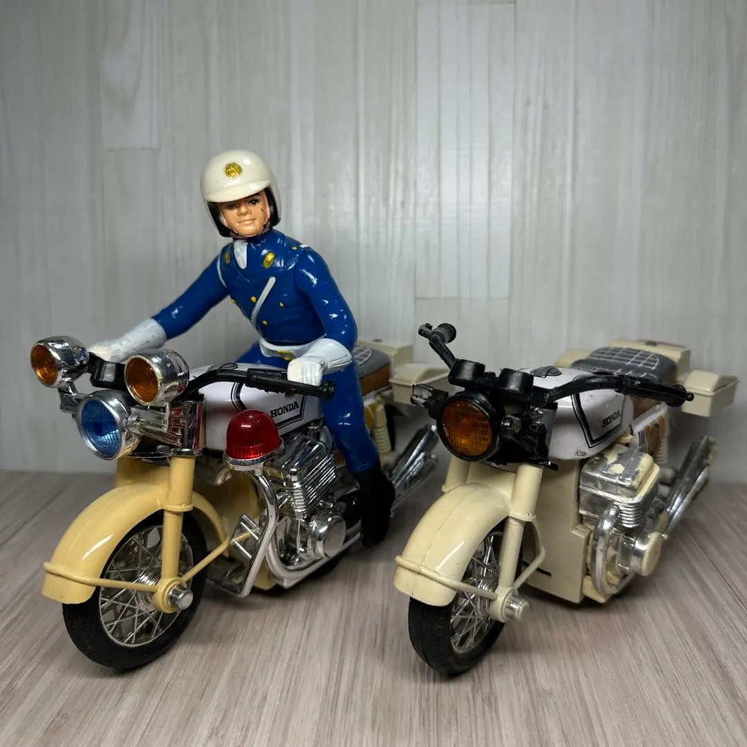 レア！昭和レトロ☆HONDA 白バイ&セスナN453C ブリキのおもちゃセット