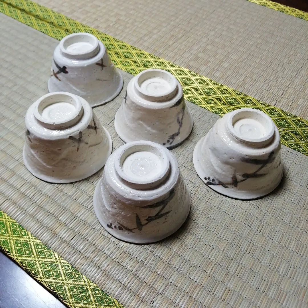 未使用 茶道具 加藤作助造 誰袖 織部 向付 5客組 足